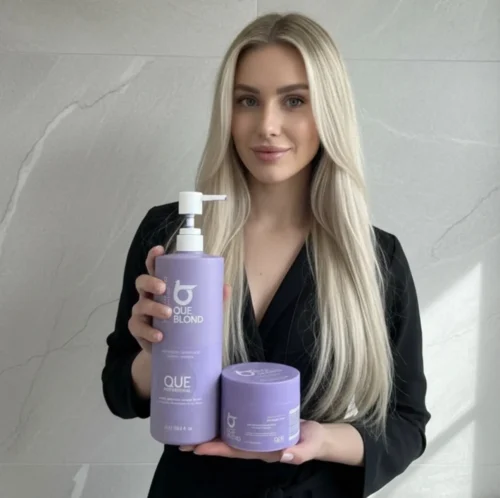 QUE BLOND Anti-Yellow - šampūno ir kaukės plaukų priežiūros rinkinys