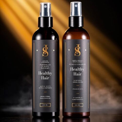 „Healthy Hair“ rinkinys - Purškalas plaukų šaknims ir Kondicionierius su pantenoliu bei karščio apsauga