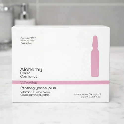 Veido ampulės Proteoglycans plus - su vitaminu C – švytinčiai ir lygesnei odai