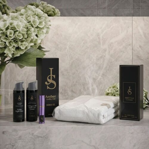 Palepink save – prabangus moterų grožio rinkinys + dovanų didelis bambuko rankšluostis, bei 5 ml kvepalų miniukas